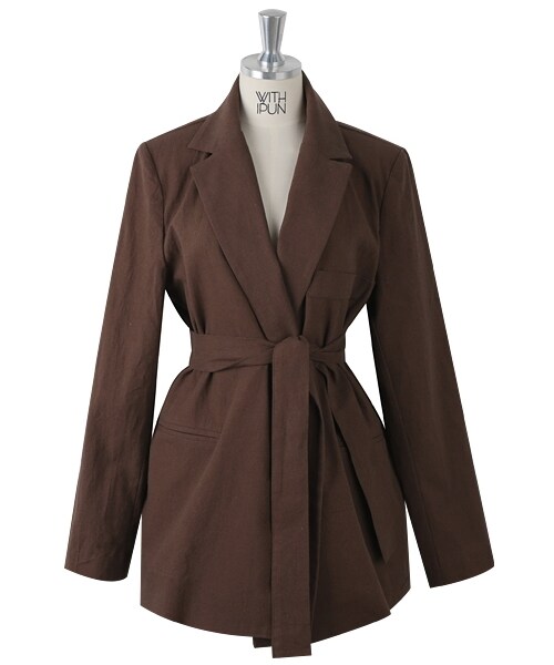 withipun(ウィズイプン)の「テーラードカラールーズジャケット(テーラードジャケット・レディース・ベージュ/ブラウン・FREE)」の2枚目の写真