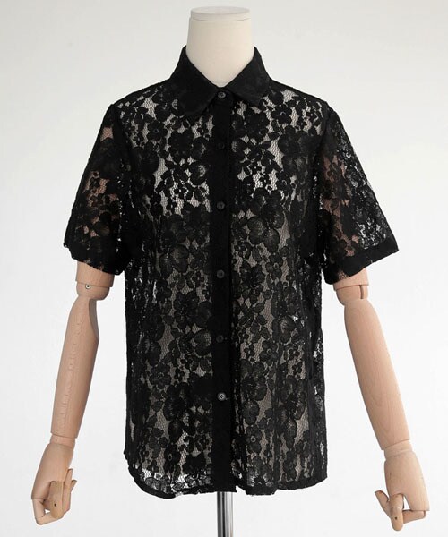 DHOLIC（ディーホリック）の「フラワーレースカラーブラウス（シャツ/ブラウス・レディース・ホワイト/ブラック・FREE）」の2枚目の写真