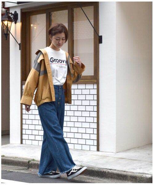 w closet（ダブルクローゼット）の「異素材切替シャツ羽織り（ジャケット/アウター・レディース・キナリ/ベージュ/カーキ/ネイビー・FREE）」の16枚目の写真