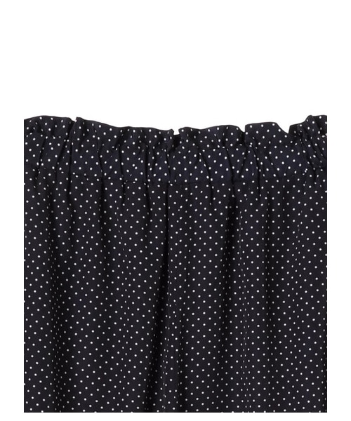 Green　Parks（グリーンパークス）の「・ドットワイドパンツ（パンツ・オフホワイト/ブラック/ネイビー・F）」の7枚目の写真