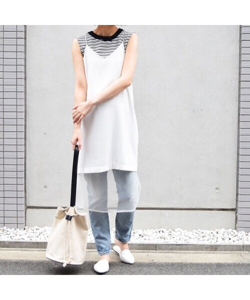 no brand（ノーブランド）の「【 MORE SALE 】チュールドッキングキャミOP（ワンピース・レディース・その他）」の2枚目の写真