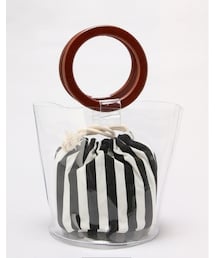 S.Vingt-sept | ウッドハンドルクリアBAG(ハンドバッグ)