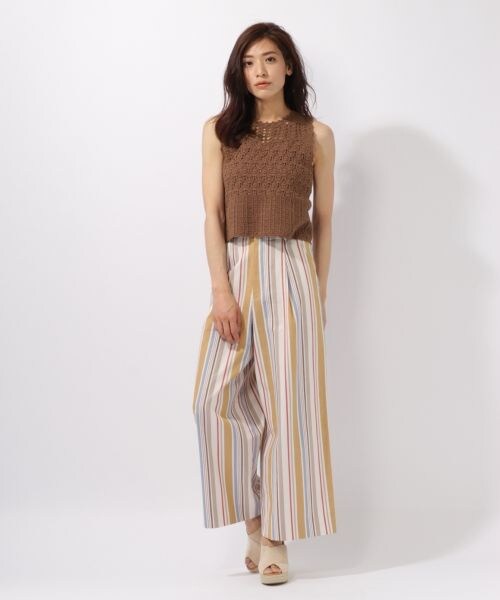 laboratory work（ラボラトリーワーク）の「カギ針ノースリプルオーバー（トップス・ホワイト/ブラウン/イエロー）」の5枚目の写真