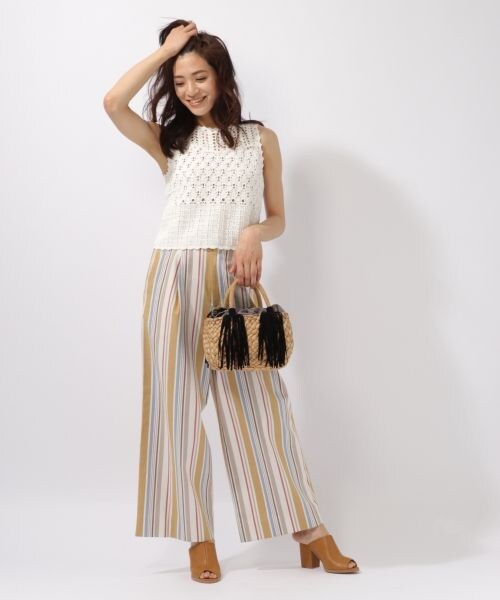 laboratory work（ラボラトリーワーク）の「カギ針ノースリプルオーバー（トップス・ホワイト/ブラウン/イエロー）」の7枚目の写真