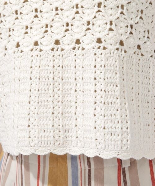 laboratory work（ラボラトリーワーク）の「カギ針ノースリプルオーバー（トップス・ホワイト/ブラウン/イエロー）」の13枚目の写真