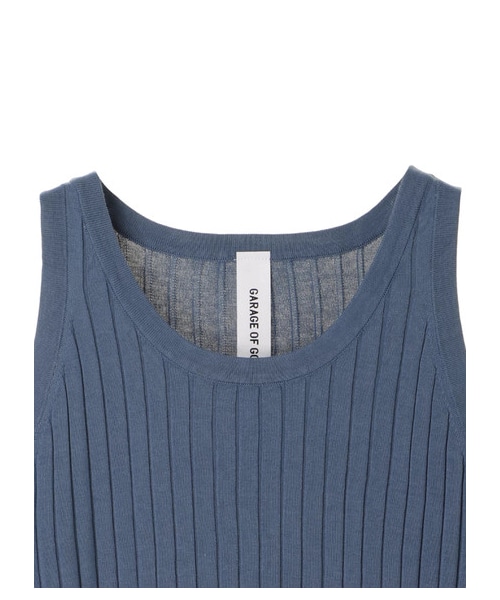 GARAGE OF GOOD CLOTHING（ガレージオブグッドクロージング）の「OLG リブタンクトップ（トップス・ホワイト/ブラック/ブラウン/ダークブル・F）」の3枚目の写真