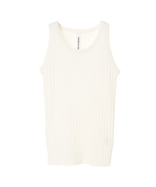 GARAGE OF GOOD CLOTHING（ガレージオブグッドクロージング）の「OLG リブタンクトップ（トップス・ホワイト/ブラック/ブラウン/ダークブル・F）」の6枚目の写真