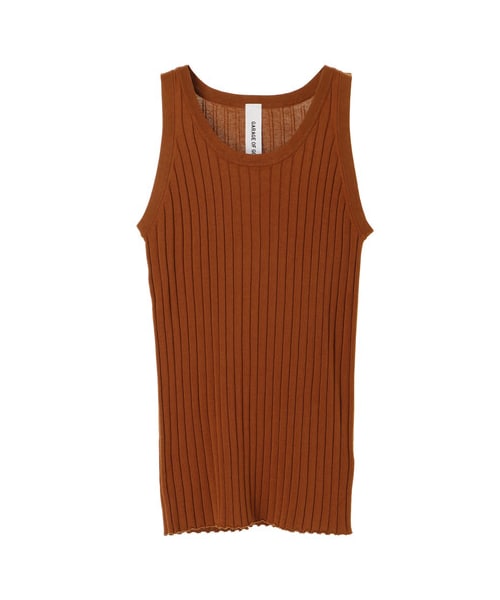 GARAGE OF GOOD CLOTHING（ガレージオブグッドクロージング）の「OLG リブタンクトップ（トップス・ホワイト/ブラック/ブラウン/ダークブル・F）」の8枚目の写真
