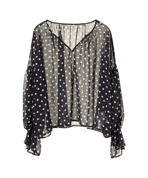 GARAGE OF GOOD CLOTHING（ガレージオブグッドクロージング）の「joa ドットブラウス（トップス・ブラック/ネイビー・F）」の7枚目の写真