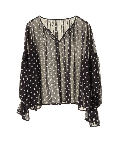 GARAGE OF GOOD CLOTHING（ガレージオブグッドクロージング）の「joa ドットブラウス（トップス・ブラック/ネイビー・F）」の6枚目の写真