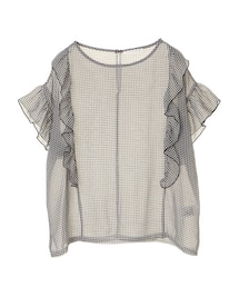 E hyphen world gallery | ・ギンガムフリルプルオーバー(トップス)
