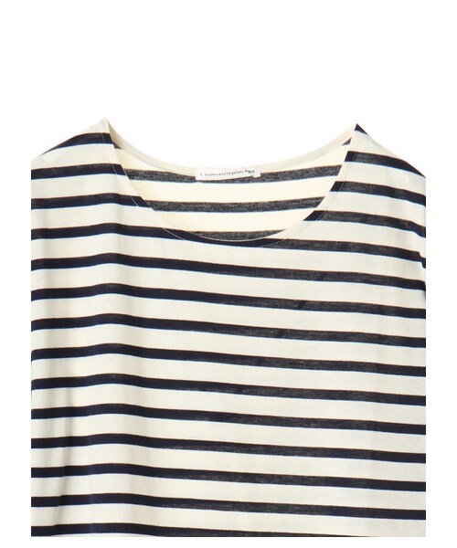 E hyphen world gallery(イーハイフンワールドギャラリー)の「・ドロップショルダーTワンピース(ワンピース/ドレス・オフホワイト/ブラック/カーキ/ボーダーアイボリー/ボーダーネイビー・F)」の3枚目の写真