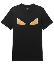 FENDI | Fendi Slim-Fit Appliquéd Cotton T-Shirt(Tシャツ/カットソー)