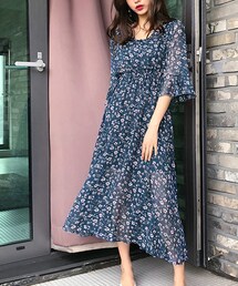 Dholic ディーホリック の Vネック花柄ロングワンピース ワンピース Wear Dholic ディーホリック の Vネック花柄ロングワンピース ワンピース Wear