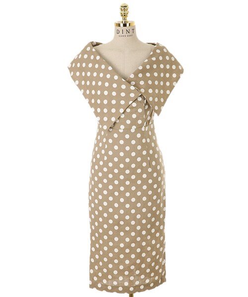 DINT（ディント）の「ビッグカラーオープントットワンピース（ワンピース・レディース・화이트/베이지/블루・S/M）」の3枚目の写真