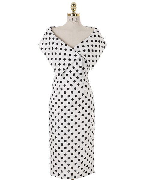 DINT（ディント）の「ビッグカラーオープントットワンピース（ワンピース・レディース・화이트/베이지/블루・S/M）」の2枚目の写真