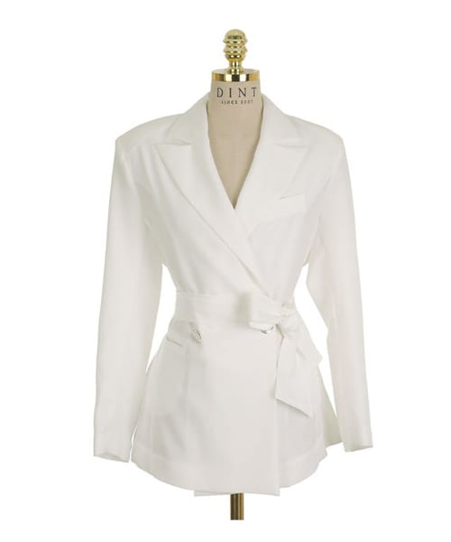 DINT（ディント）の「バックパックひらきポイントジャケット（その他アウター・レディース・블랙/화이트/핑크・one(44~66size)）」の2枚目の写真