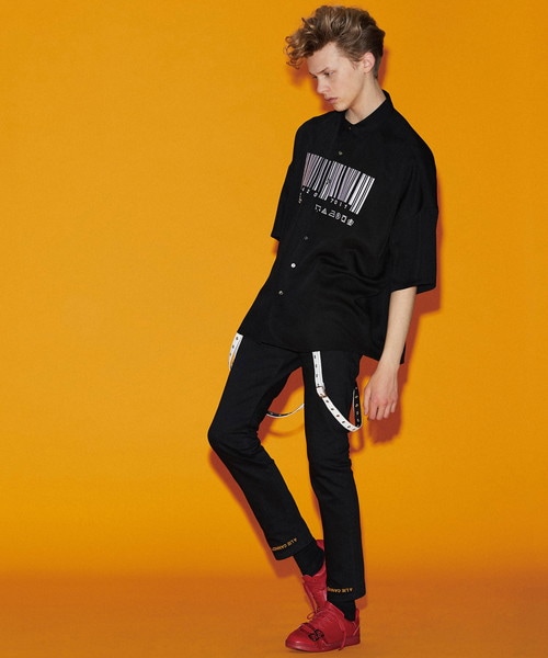 SHAREEF（シャリーフ）の「【6/30入荷予定】"BARCODE"半袖ビッグシャツ（その他・メンズ・BLK/WHT・1/2）」の13枚目の写真