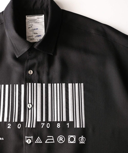 SHAREEF（シャリーフ）の「【6/30入荷予定】"BARCODE"半袖ビッグシャツ（その他・メンズ・BLK/WHT・1/2）」の7枚目の写真