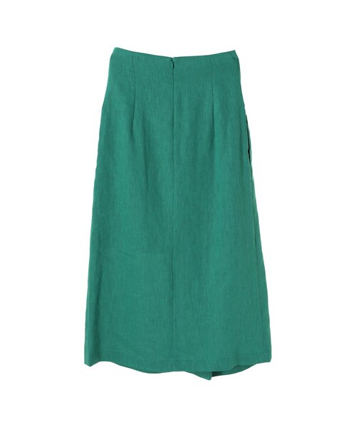 GARAGE OF GOOD CLOTHING(ガレージオブグッドクロージング)の「&L ウエストリボン巻き風Iラインスカート(スカート・グリーン/パープル・36/38)」の2枚目の写真