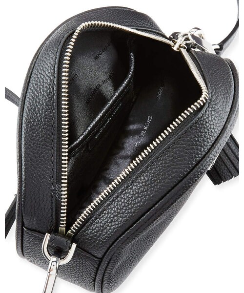 MICHAEL KORS（マイケルコース）の「MICHAEL Michael Kors Canteen Medium Round Leather Crossbody Bag - Silvertone Hardware（ショルダーバッグ・レディース・White/Black・One Size）」の5枚目の写真