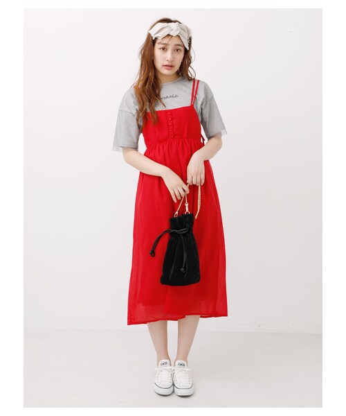 earth music&ecology（アースミュージックアンドエコロジー）の「・マキシワンピース（ワンピース/ドレス・ブラック/レッド/ダークグリーン・F）」の3枚目の写真