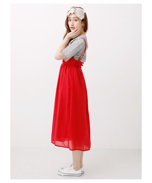 earth music&ecology（アースミュージックアンドエコロジー）の「・マキシワンピース（ワンピース/ドレス・ブラック/レッド/ダークグリーン・F）」の2枚目の写真