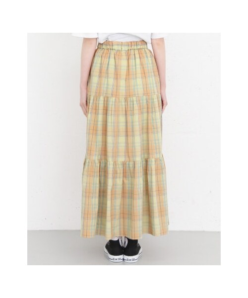 KBF（ケイビーエフ）の「KBF+ チェックボリュームフレアスカート（スカート・レディース・GREEN/YELLOW/BEIGE・one）」の12枚目の写真