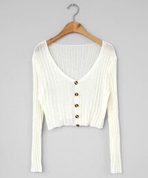 DHOLIC | クロップドリブニットカーディガン(カーディガン/ボレロ)