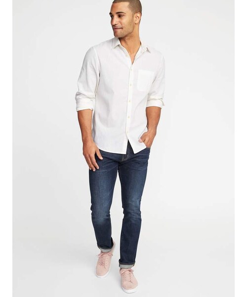 OLD NAVY（オールドネイビー）の「Regular-Fit Linen-Blend Shirt for Men（シャツ/ブラウス・メンズ・Anchors Away/Cream/Light Blue/Olive Through This/Peach・Regular Xs/Regular S/Regular M/Regular L/Regular Xl/Big Xxl/Big Xxxl/Tall M/Tall L/Tall Xl/Tall Xxl/Tall Xxxl）」の10枚目の写真