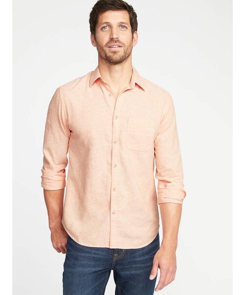 OLD NAVY（オールドネイビー）の「Regular-Fit Linen-Blend Shirt for Men（シャツ/ブラウス・メンズ・Anchors Away/Cream/Light Blue/Olive Through This/Peach・Regular Xs/Regular S/Regular M/Regular L/Regular Xl/Big Xxl/Big Xxxl/Tall M/Tall L/Tall Xl/Tall Xxl/Tall Xxxl）」の12枚目の写真