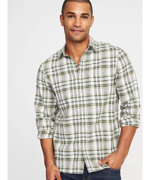OLD NAVY（オールドネイビー）の「Regular-Fit Linen-Blend Shirt for Men（シャツ/ブラウス・メンズ・Anchors Away/Cream/Light Blue/Olive Through This/Peach・Regular Xs/Regular S/Regular M/Regular L/Regular Xl/Big Xxl/Big Xxxl/Tall M/Tall L/Tall Xl/Tall Xxl/Tall Xxxl）」の3枚目の写真