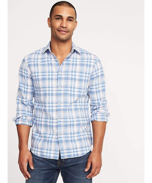 OLD NAVY（オールドネイビー）の「Regular-Fit Linen-Blend Shirt for Men（シャツ/ブラウス・メンズ・Anchors Away/Cream/Light Blue/Olive Through This/Peach・Regular Xs/Regular S/Regular M/Regular L/Regular Xl/Big Xxl/Big Xxxl/Tall M/Tall L/Tall Xl/Tall Xxl/Tall Xxxl）」の4枚目の写真