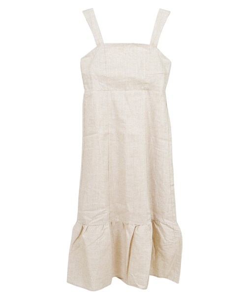 STYLEBLOCK（スタイルブロック）の「綿麻ベアワンピース（ワンピース・レディース・ベージュ/カーキ/ブラック・M）」の2枚目の写真
