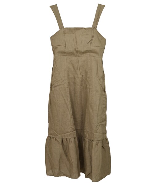 STYLEBLOCK（スタイルブロック）の「綿麻ベアワンピース（ワンピース・レディース・ベージュ/カーキ/ブラック・M）」の3枚目の写真