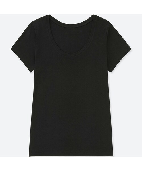 UNIQLO（ユニクロ）の「カラークルーネックT（半袖）（Tシャツ/カットソー・レディース・WHITE 00/GRAY 03/BLACK 09/NAVY 69・M/S/XL/L）」の3枚目の写真
