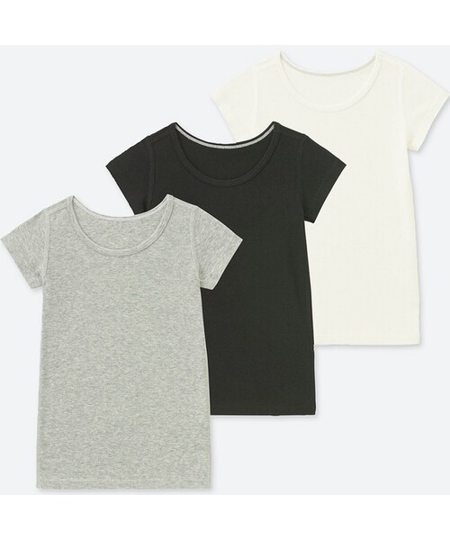 ユニクロ ユニクロ の コットンフライスインナーt 半袖 3枚組 その他ベビー用品 Wear