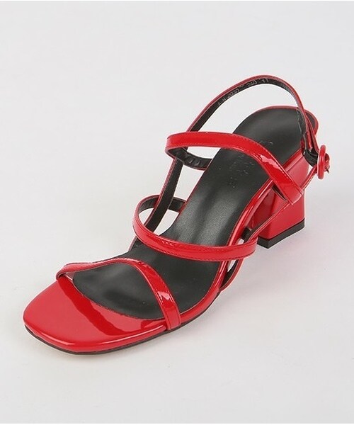 D&B By DABAGIRL(-)の「チャンキーヒールストラップサンダル(サンダル・レディース・ホワイト/ベージュ/ブラック/レッド/グレー/シルバー・225/230/235/240/245/250)」の5枚目の写真