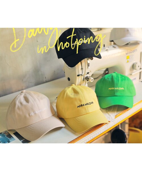 HOTPING（ホッピン）の「ADRENALINEレタリングキャップ（キャップ・レディース・ライトグリーン/ベージュ/ブラック/イエロー/ホワイト・フリーサイズ）」の2枚目の写真