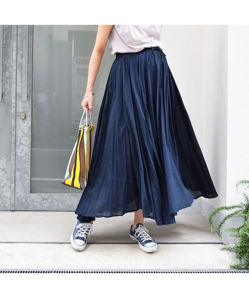 no brand(ノーブランド)の「【SALE】コットンカラーギャザーアシメSK(スカート・レディース・その他)」の2枚目の写真