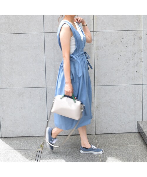 no brand（ノーブランド）の「【 MORE SALE 】VネックコットンギャザーOP（ワンピース・レディース・その他）」の2枚目の写真