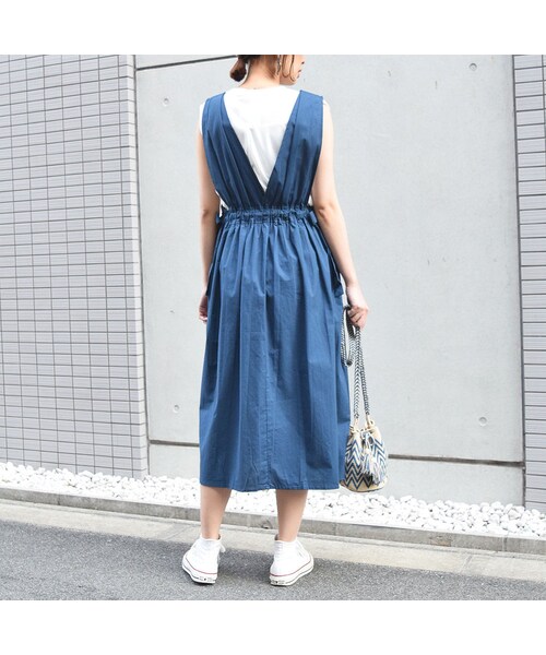 no brand（ノーブランド）の「【 MORE SALE 】VネックコットンギャザーOP（ワンピース・レディース・その他）」の16枚目の写真