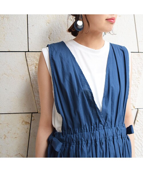 no brand（ノーブランド）の「【 MORE SALE 】VネックコットンギャザーOP（ワンピース・レディース・その他）」の14枚目の写真