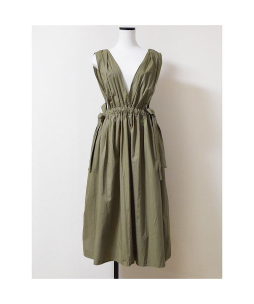 no brand（ノーブランド）の「【 MORE SALE 】VネックコットンギャザーOP（ワンピース・レディース・その他）」の6枚目の写真