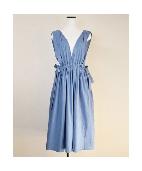 no brand（ノーブランド）の「【 MORE SALE 】VネックコットンギャザーOP（ワンピース・レディース・その他）」の5枚目の写真