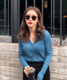 DHOLIC | リブニットVネックカーディガン(カーディガン/ボレロ)