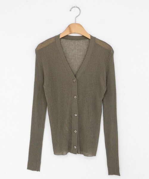 DHOLIC(ディーホリック)の「リブニットVネックカーディガン(カーディガン/ボレロ・レディース・ブルー/ベージュ/ホワイト/ブラック/グリーン/ブラウン・FREE)」の6枚目の写真