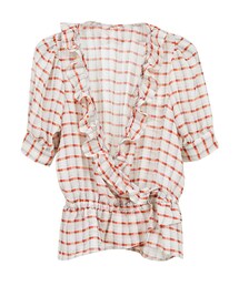 STYLEBLOCK | シフォンチェックプリントフリルブラウス(シャツ/ブラウス)