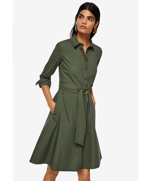 mango belt shirt dress