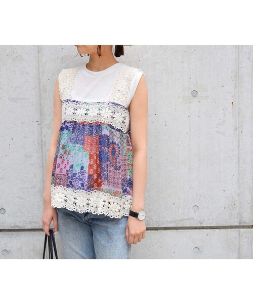no brand（ノーブランド）の「【 MORE SALE 】プリントシフォン×レースキャミ（シャツ/ブラウス・レディース・その他）」の10枚目の写真